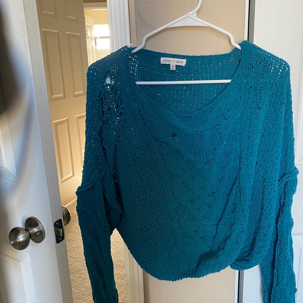 Sweater. Soft. Teal blue
